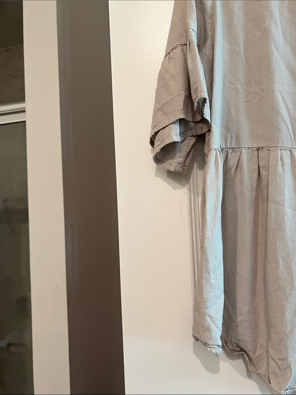 Beginning Boutique Taupe V-Neck Tiered Peplum Tunic Top - Picture 12 of 12